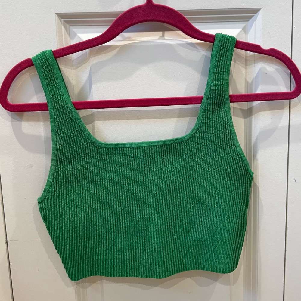 Aritzia Babaton Sculpt Knit Squareneck Cropped Tank